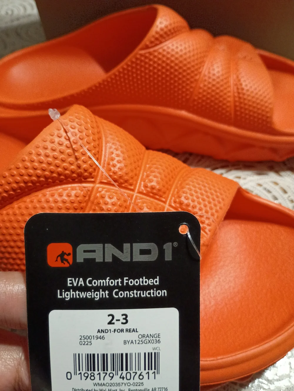 And1 Kids Orange Slide Sandals - Bright Slip-On Pair